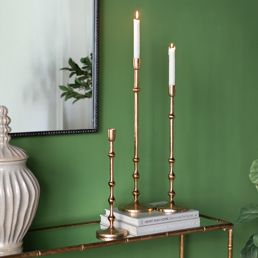 Aurelia Beaded Taper Candle Holders, Set of 3