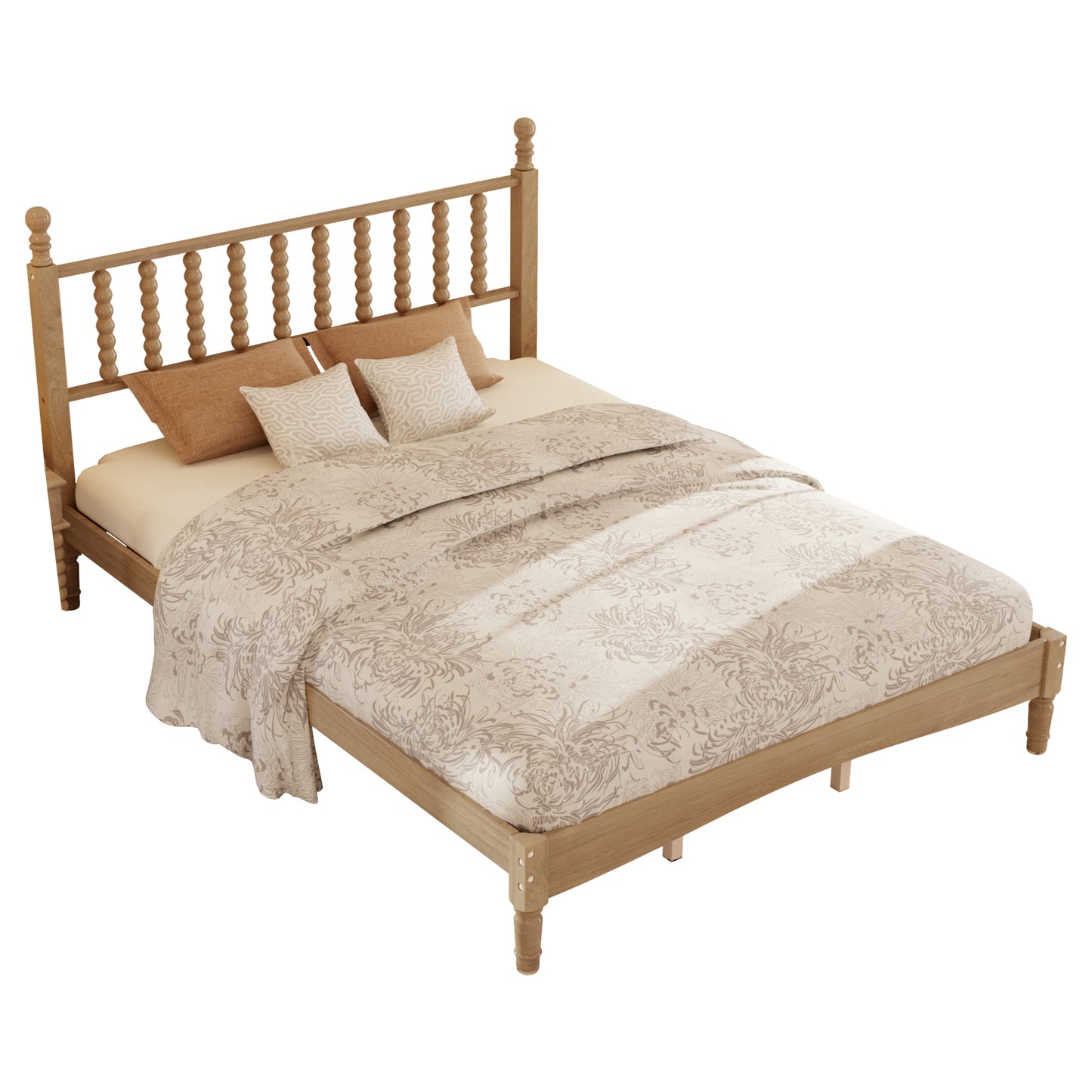 Briar Turned-Spindle Platform Queen Bed, Natural