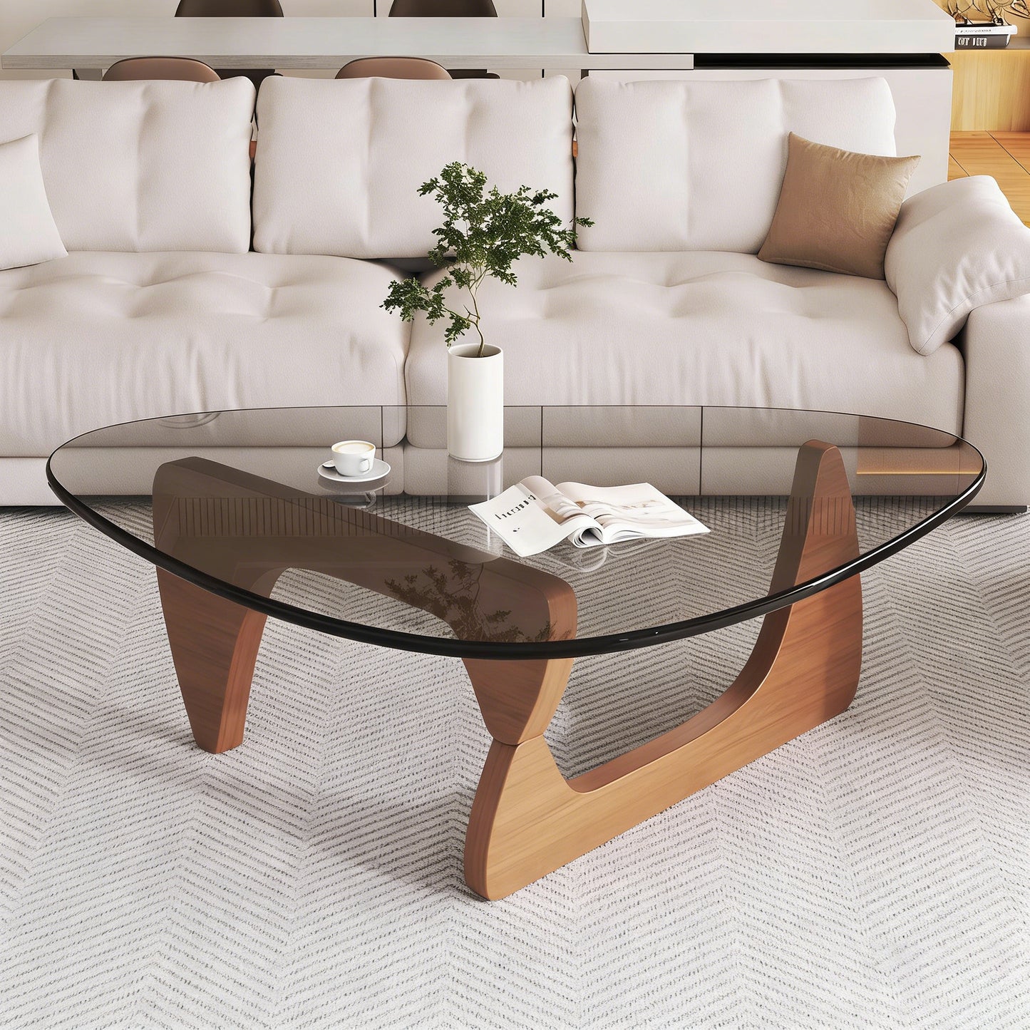 Alden Walnut & Glass Coffee Table
