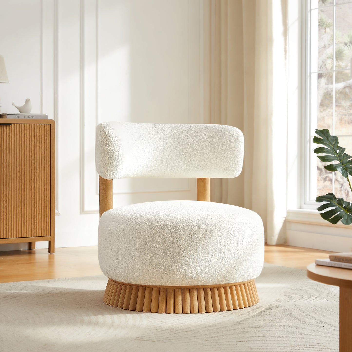 Thatch Sculptural Accent Chair, Beige