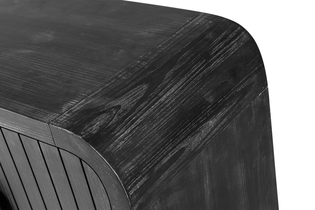 Reeded Black Sideboard