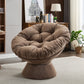 Oversized Papasan Swivel Accent Chair, Brown