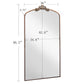 Ornate Arched Full-Length Mirror – 66” Antique Bronze Metal Frame