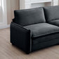 Berk Corduroy Sofa with Ottoman, Grey