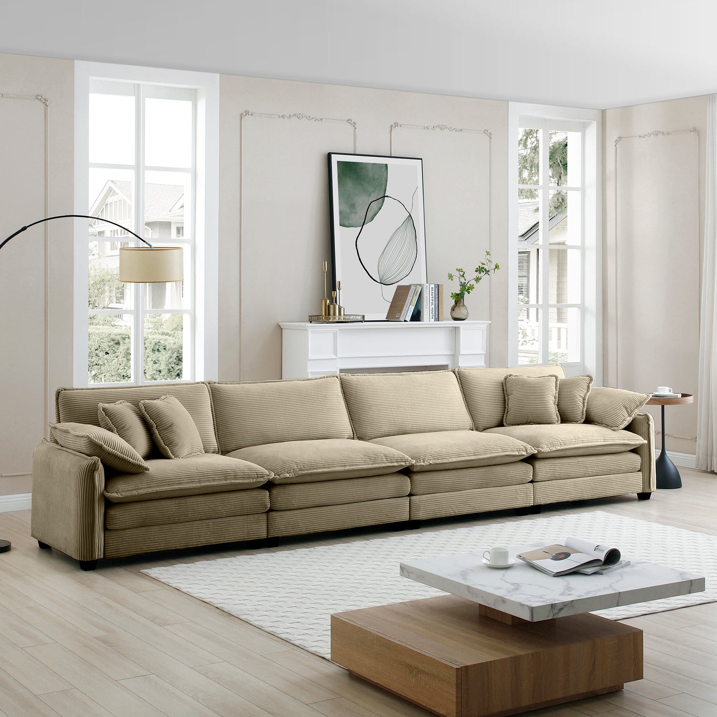 Berk Corduroy Sofa, Tan