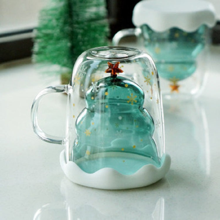 Christmas Tree Glass Mug