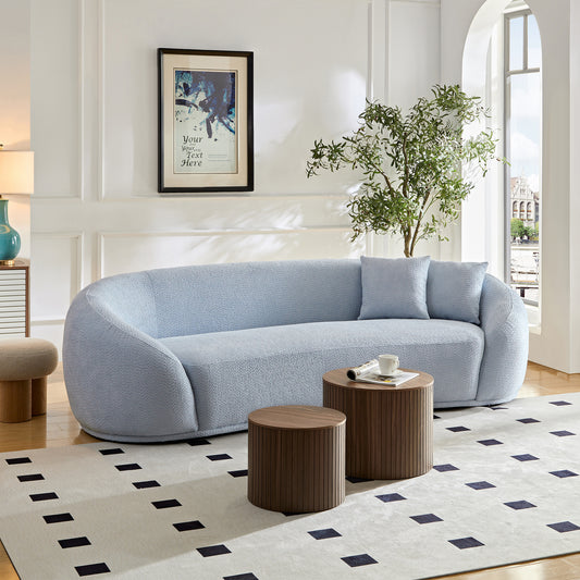 Half Moon Curved Sofa, Sky Blue