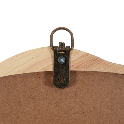 Solid Wood Wavy Round Mirror – 42” Natural Finish