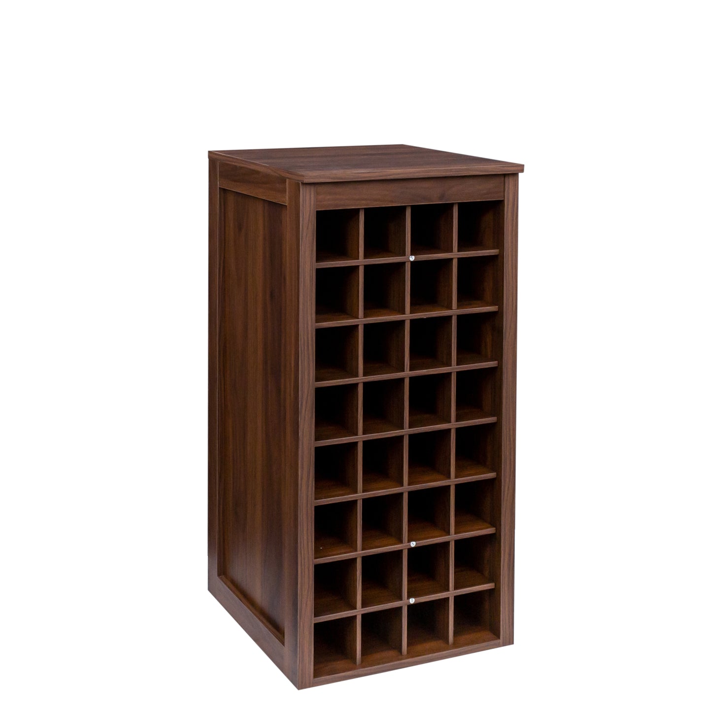 Harlan 32-Bottle Walnut Wine Storage Cabinet