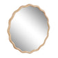 Solid Wood Wavy Round Mirror – 42” Natural Finish