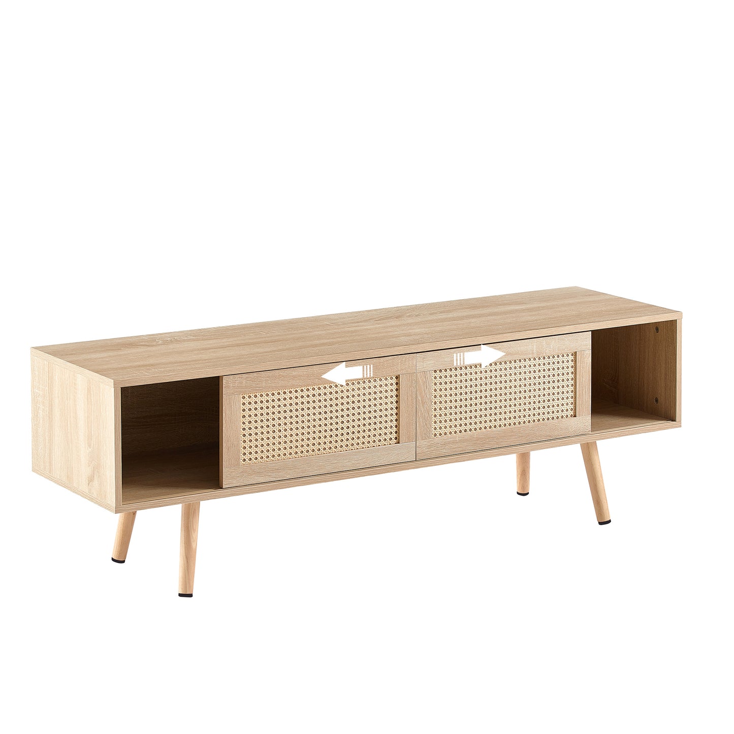 55.12" Rattan Storage TV Console