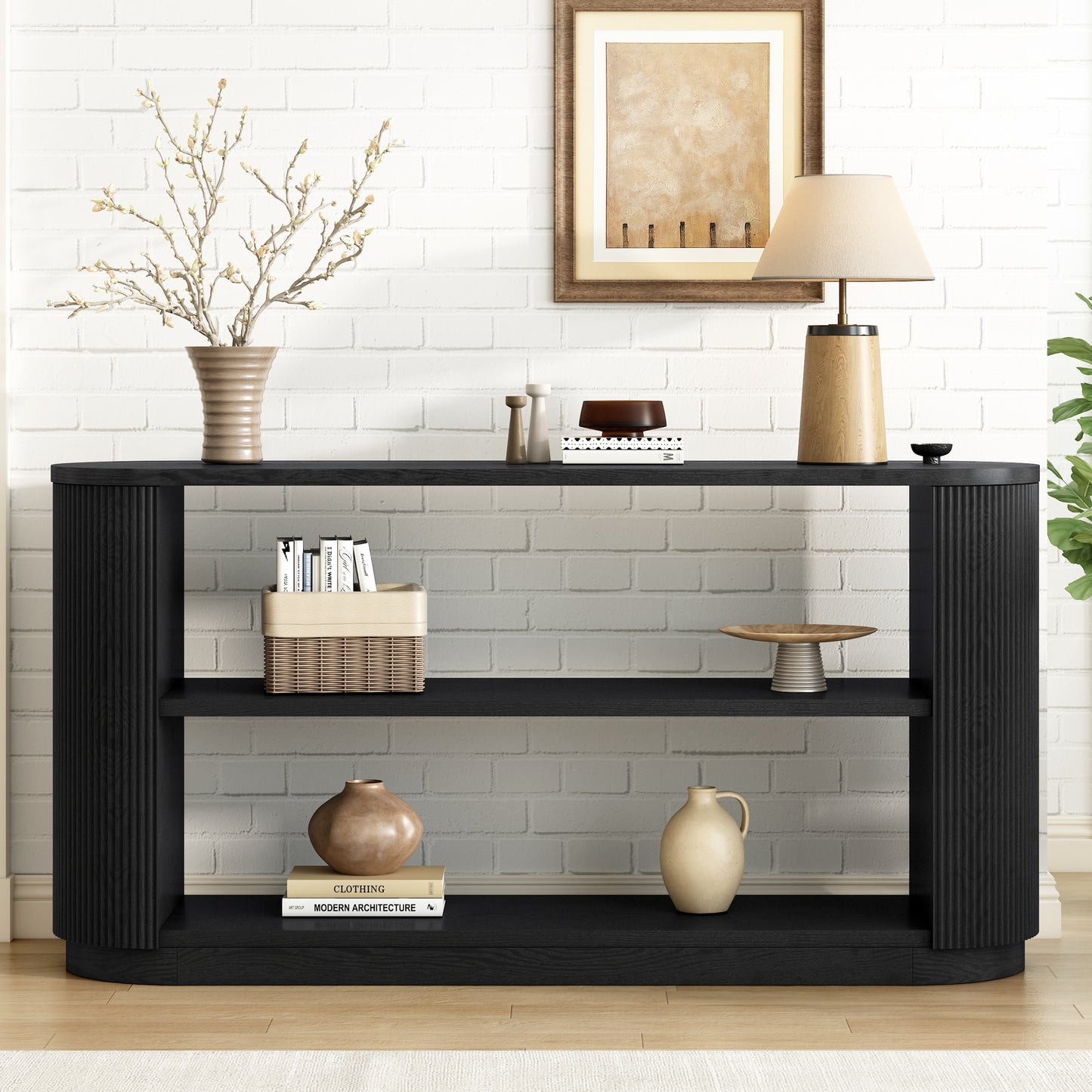 Soren Curved Console Table – Black