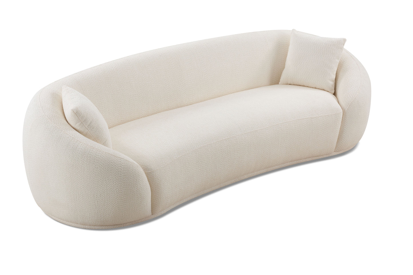 Half Moon Curved Sofa, White