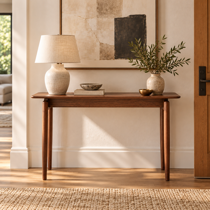 Alden Solid Wood Console Table, Walnut Finish