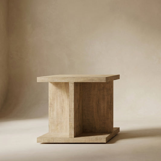 Arden Mango Wood Open Cube End Table