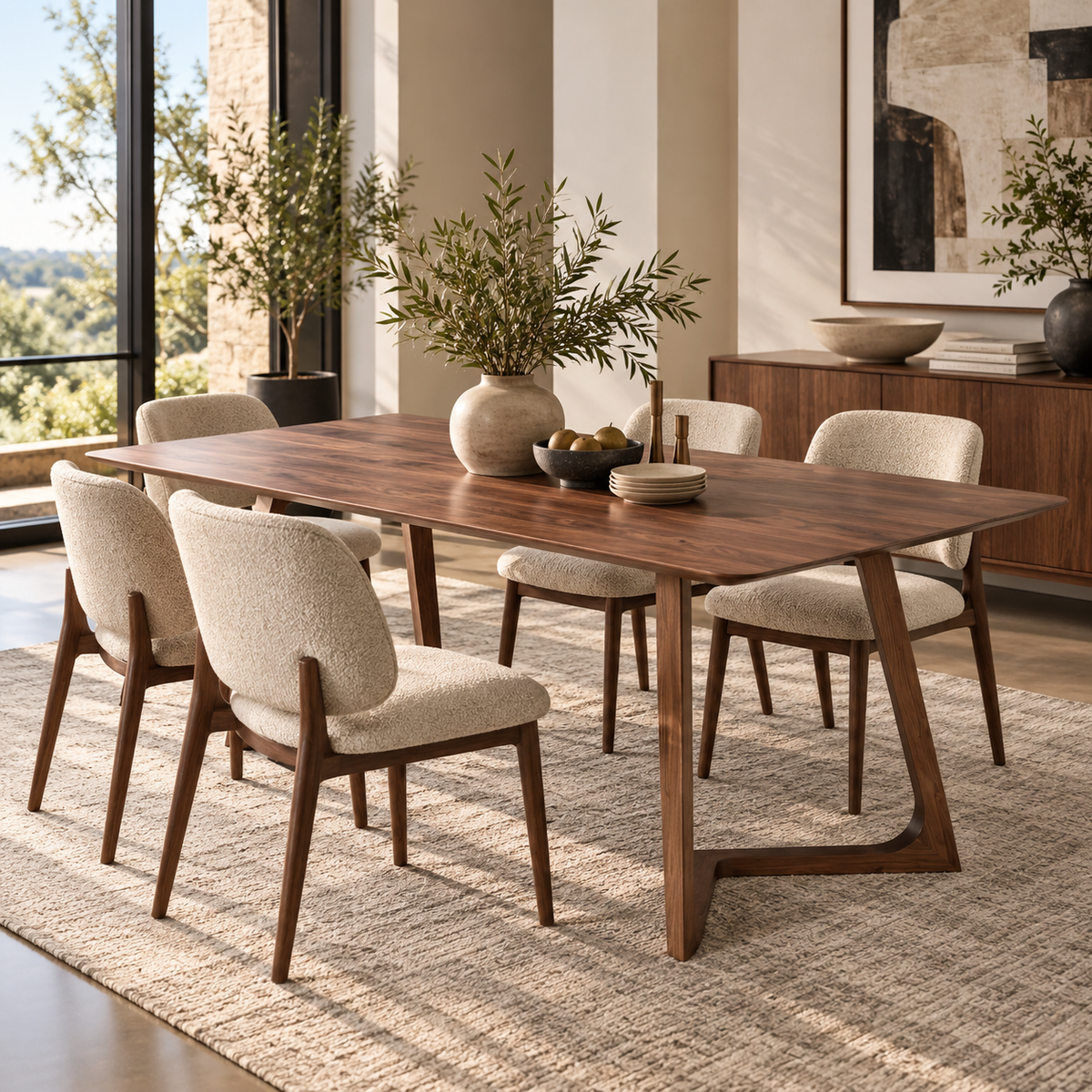 Arden Sculptural Walnut Dining Table