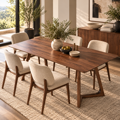 Arden Sculptural Walnut Dining Table