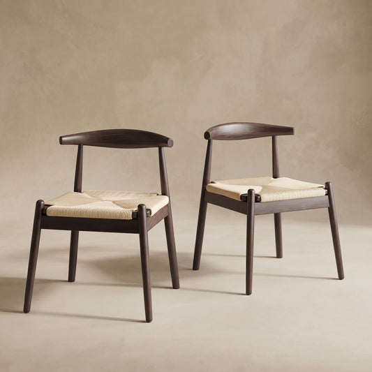 Arden Woven Seat Dining Chairs, Set of 2
