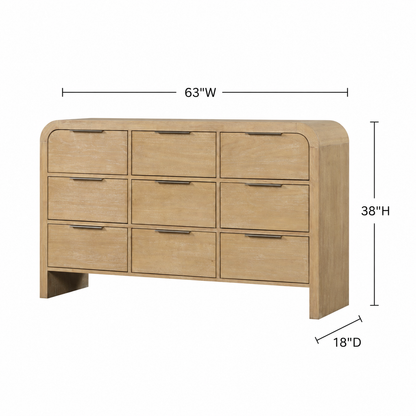 Ardena Natural 9-Drawer Dresser