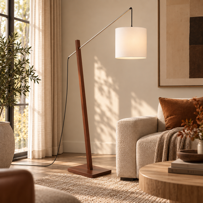 Arturo Walnut Cantilever Floor Lamp