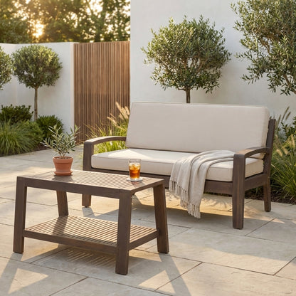 Aven Acacia Wood Outdoor Conversation, 2 Piece Set