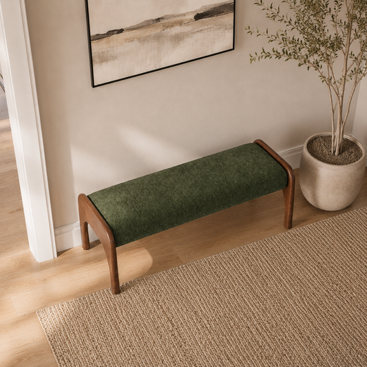 Avery Upholstered Walnut Bench