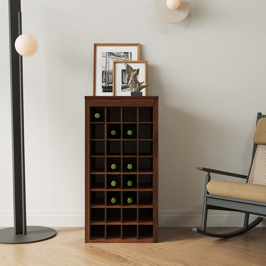 Harlan 32-Bottle Walnut Wine Storage Cabinet