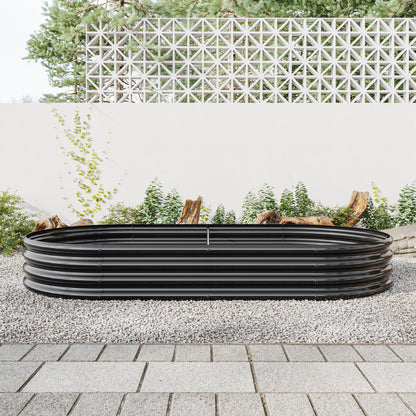 Arbor Oval Galvanized Raised Garden Bed, Black Finish