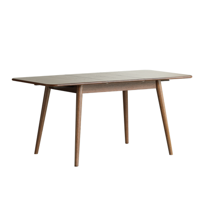 Linden Solid Oak Extendable Dining Table – Walnut Finish
