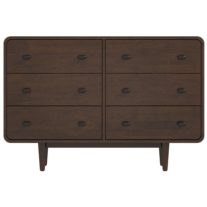 Alexa Mid Century Six-Drawer Dresser