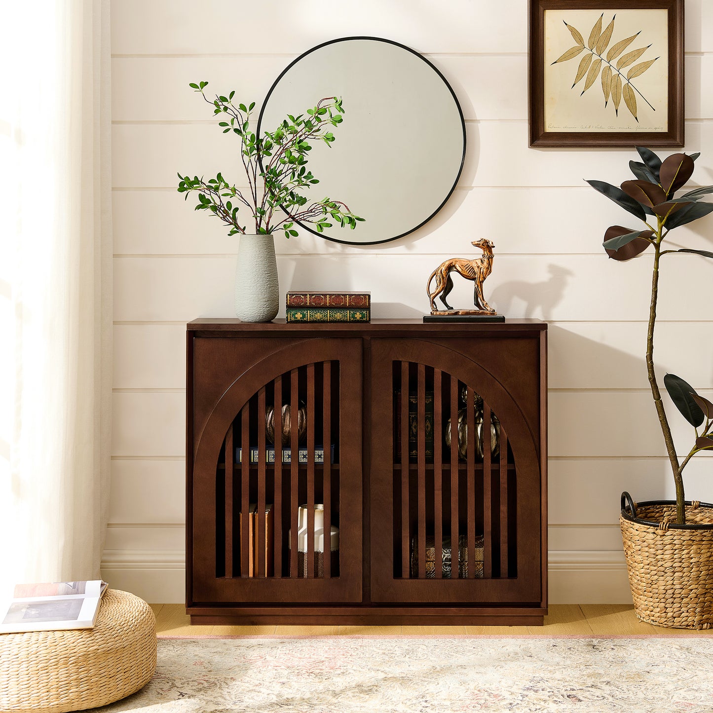 Orson Arched Dark Walnut Cabinet