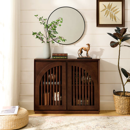 Orson Arched Dark Walnut Cabinet