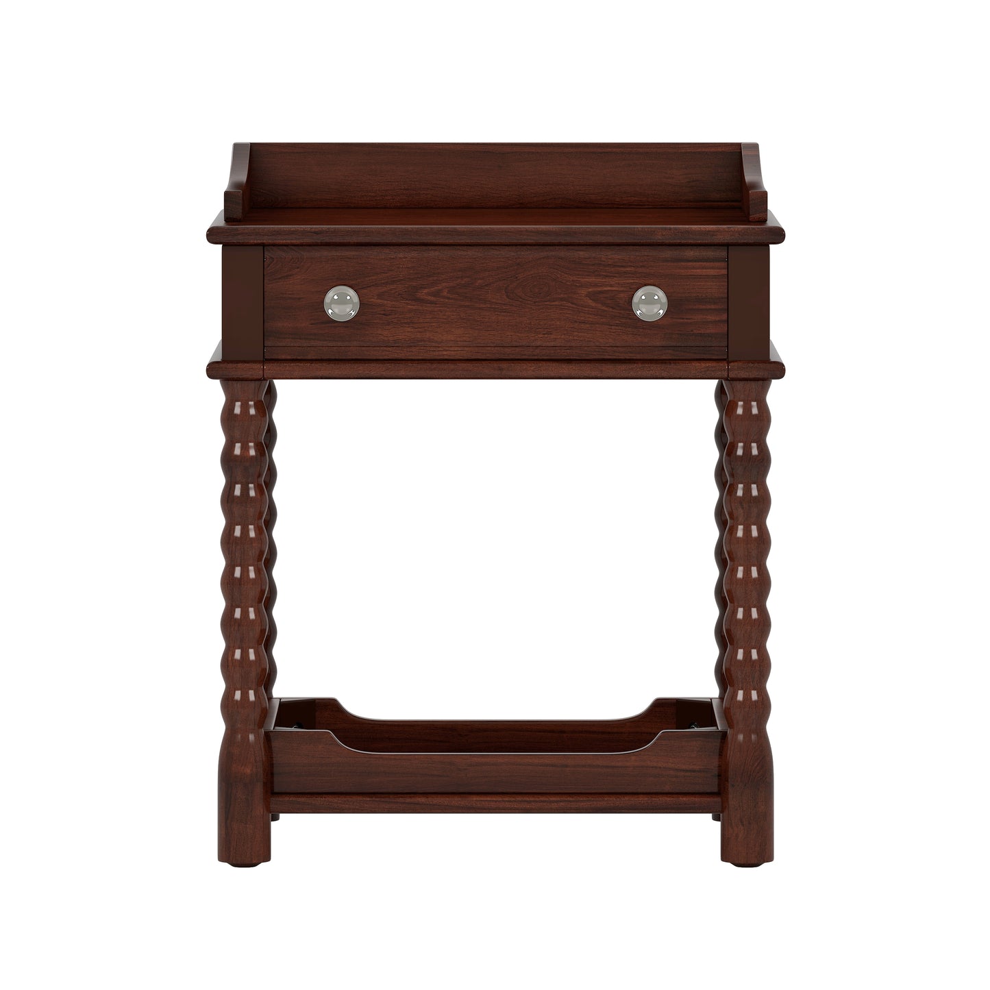 Cali Turned-Leg Nightstand, Walnut Finish