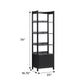 Transitional Narrow Bookshelf, Black