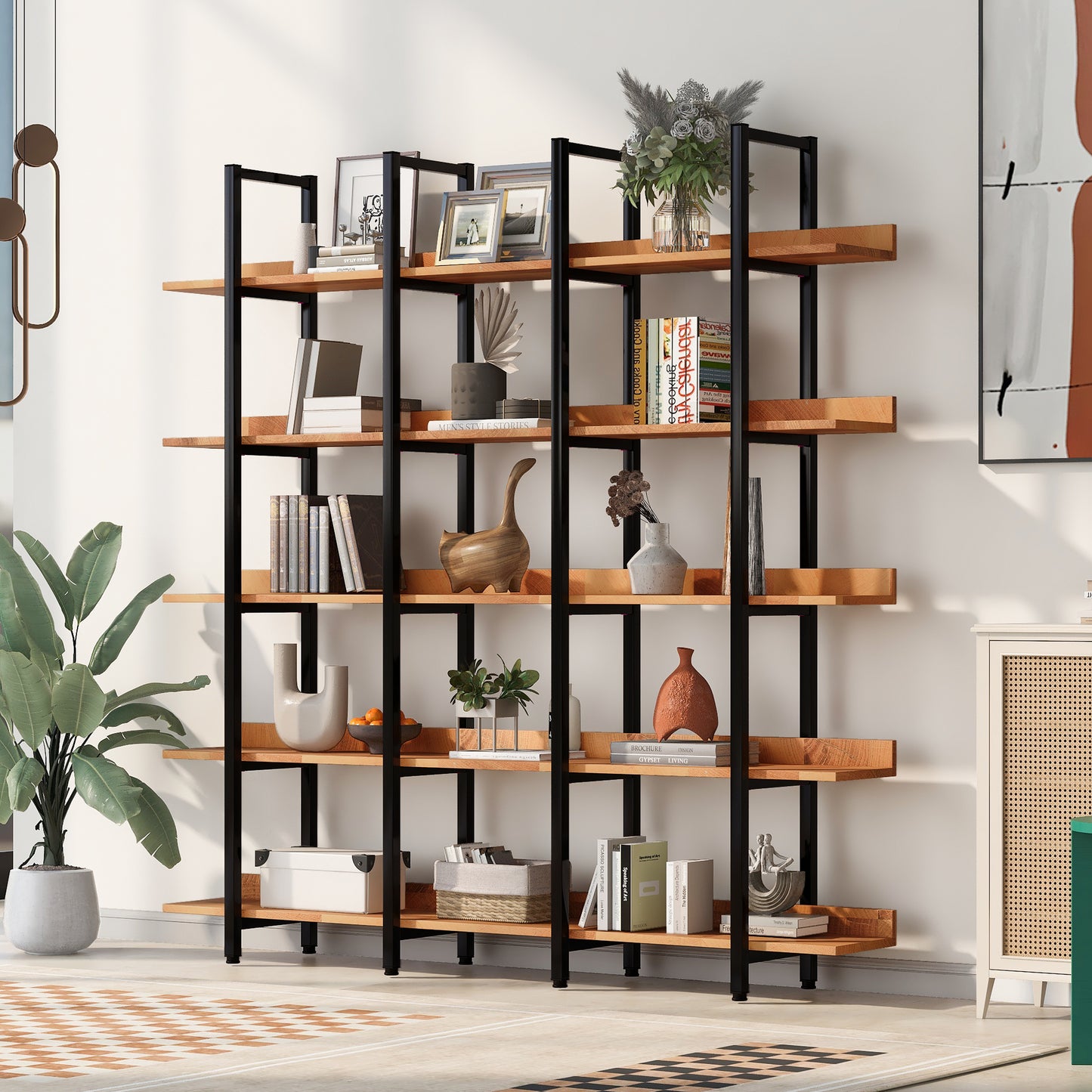 Ouvre 5-Tiered Bookcase, Oak