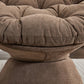 Oversized Papasan Swivel Accent Chair, Brown