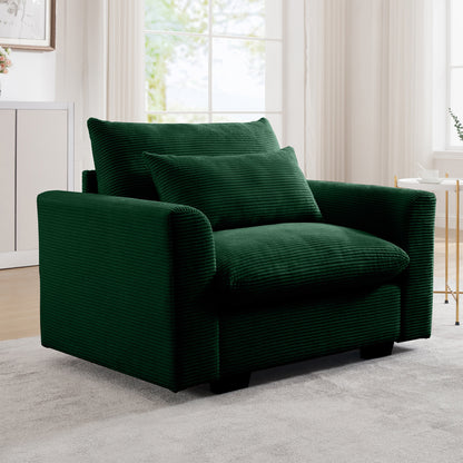 Berk Corduroy Arm Chair, Green