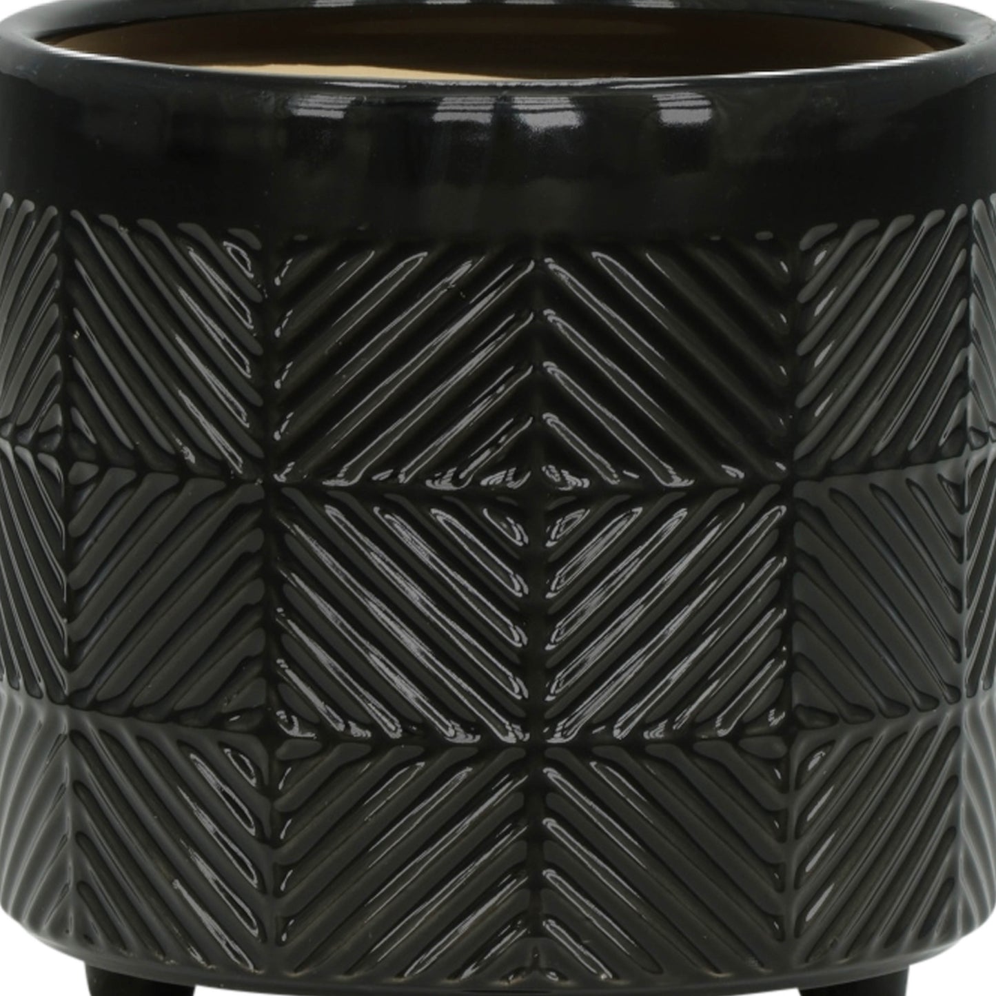 Geo Black Planter Pots, Set of 2