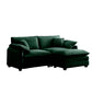 Berk Corduroy Sofa With Ottoman, Green