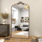 Ornate Arched Full-Length Mirror – 66” Antique Bronze Metal Frame
