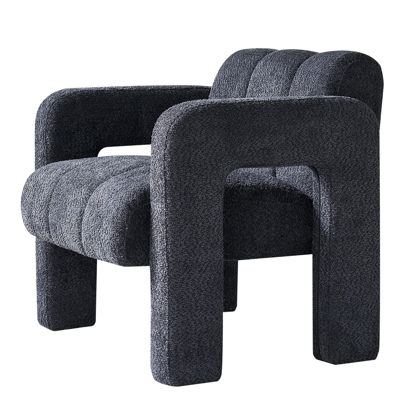 31.10" Wide Boucle Accent Chair, Dark Grey