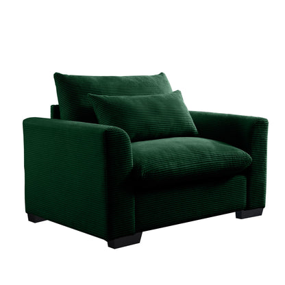 Berk Corduroy Arm Chair, Green