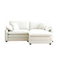 Berk Corduroy Sofa With Ottoman, Beige