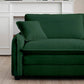 Berk Corduroy Sofa With Ottoman, Green