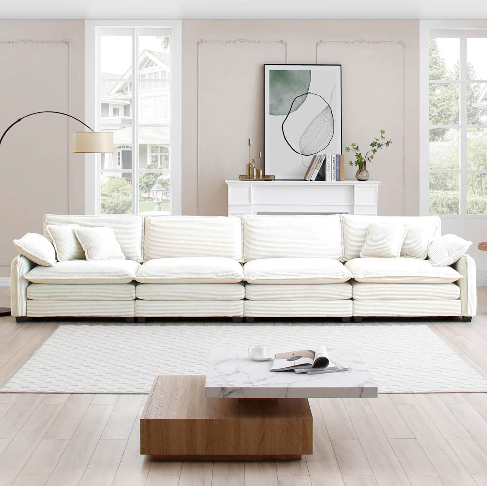 Berk Corduroy Sofa , Beige