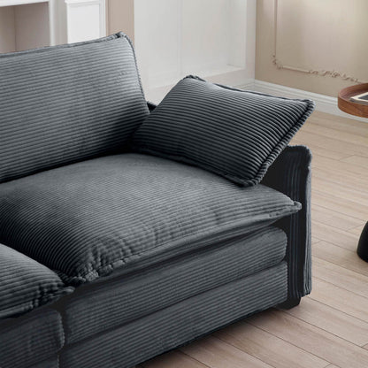 Berk Corduroy Sofa, Grey