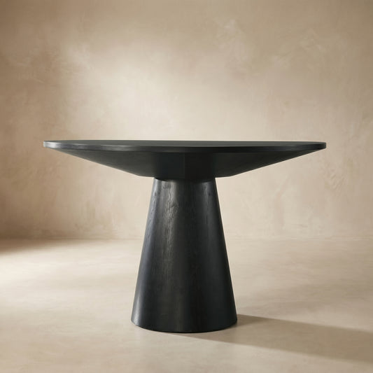 Blaine Pedestal Dining Table, Ebony