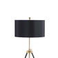 Arden Black and Gold Tripod Floor Lamp with Black Drum Shade