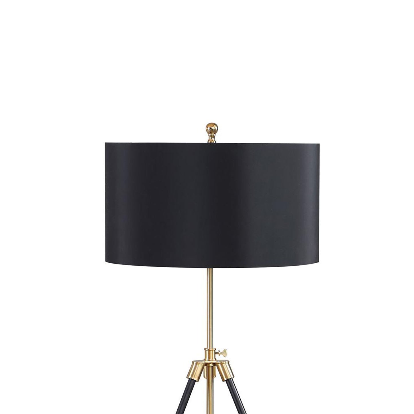Arden Black and Gold Tripod Floor Lamp with Black Drum Shade