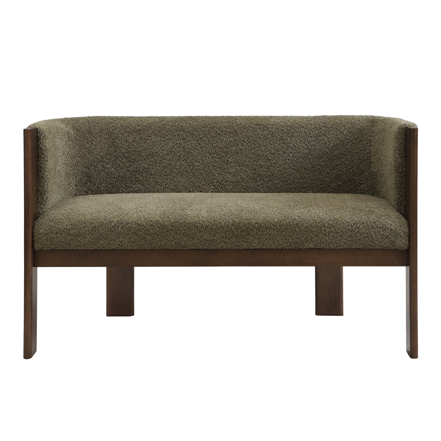 Curved Bouclé Loveseat